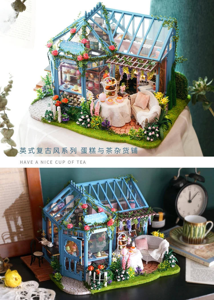 Кукольный дом DIY мебель миниатюрный кукольный домик 3D миниатюрный дом комната коробка театр игрушки для детей Креативный цветочный дом