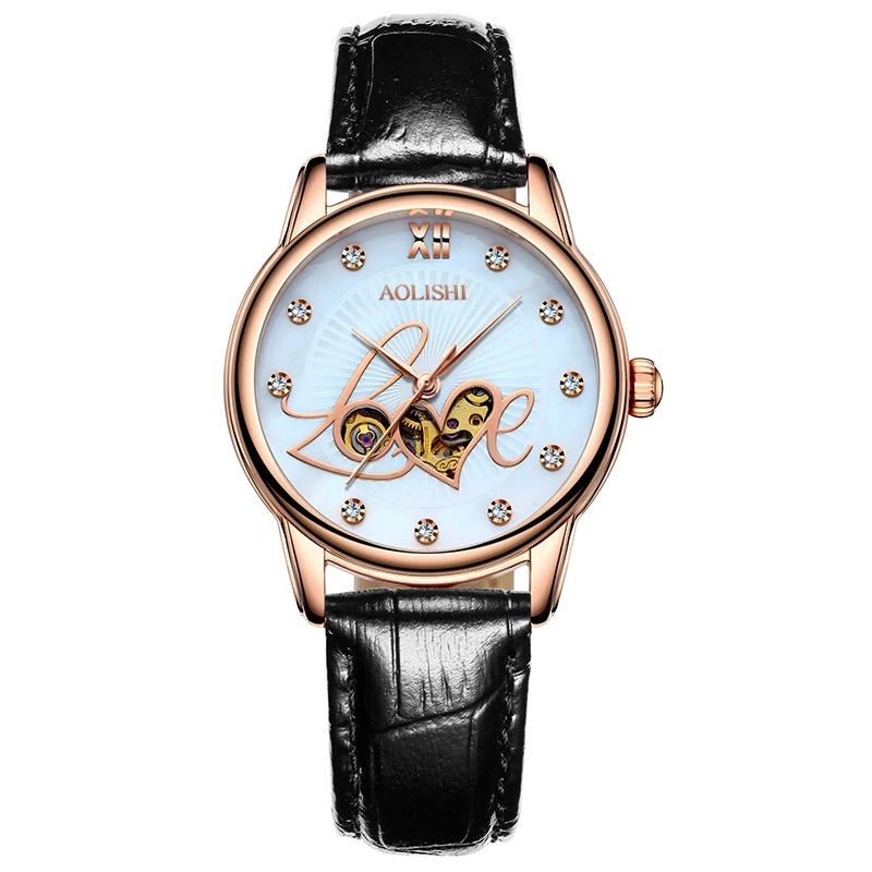 Muhsein новые модные женские часы четырехлистного клевера полностью автоматические