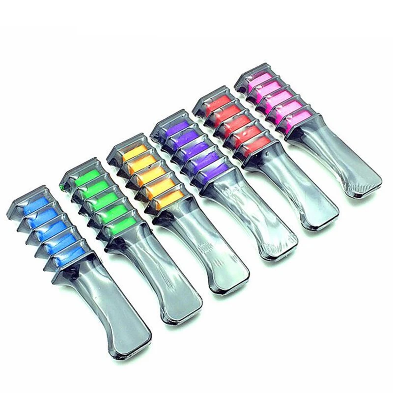 

Fashion Design Crayons Hair Color Mascara Dye Hair Color Chalk With Comb Temporary Hair Mascara Multicolor Dye #715