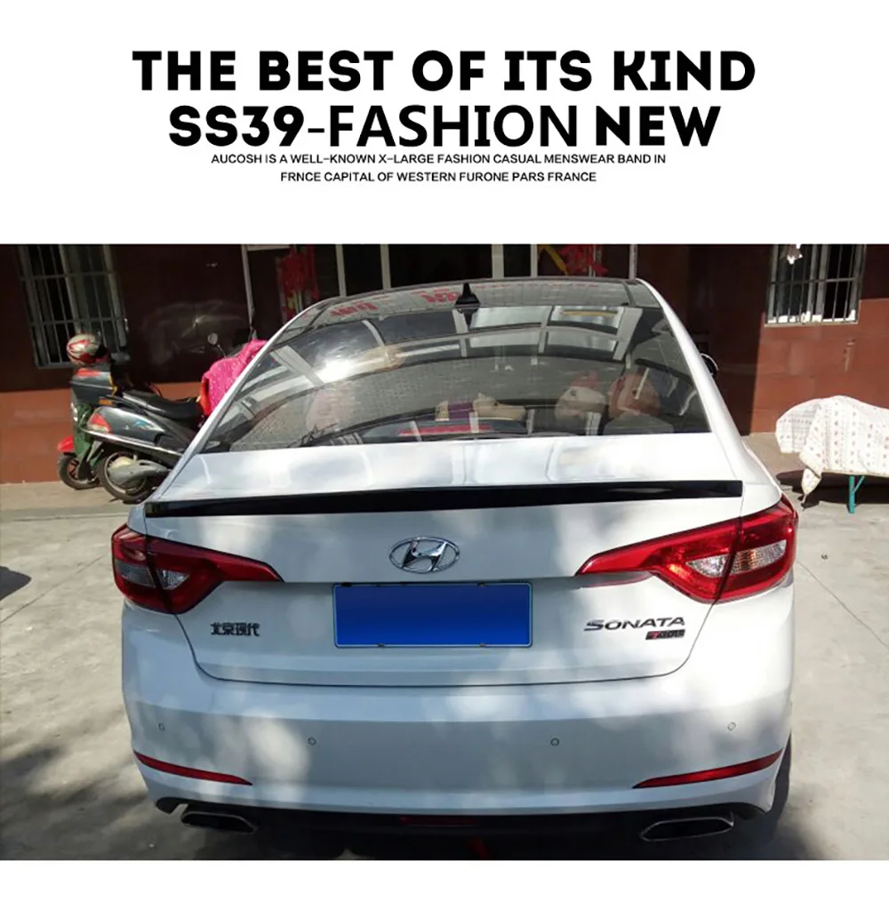 Для Hyundai Sonata 2015 2016 2017 ABS пластик задний багажник для губ загрузки крыло