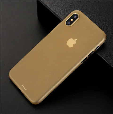 0,3 мм ультра тонкий чехол для iPhone X XR XS Макс Matte Пластик задняя крышка чехол для iPhone х R X S Макс моды чехол - Цвет: Золотой