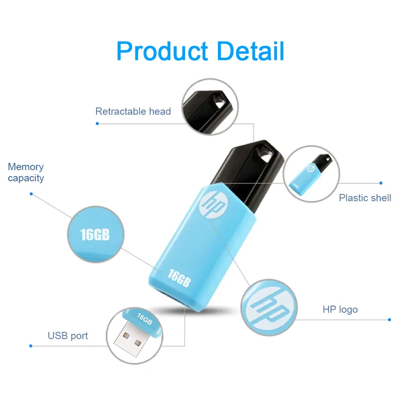 Hp USB Flash 16 ГБ 32 64 Гб креативный Телескопический персональный флеш накопитель V150W