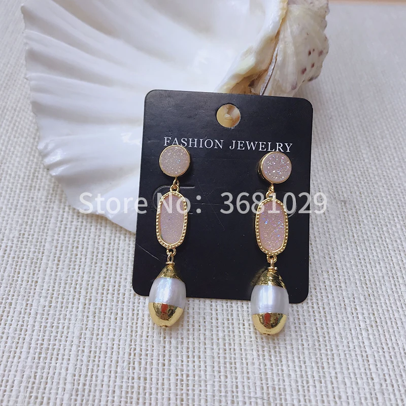 Fashionable and simple atmosphere joker modelling pearl earring drop shape female | Украшения и аксессуары