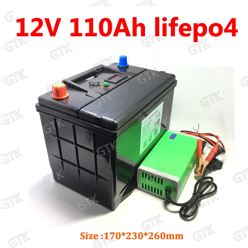 GTK 12 в 1200 Ач lifepo4 аккумулятор не литий ионный с BMS для Вт кемпинга Резервная