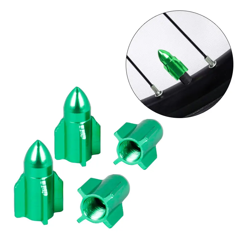 Green 4PCS Deemount 4 шт./лот велосипедный клапан колпачок для Schrader A/V насадка резьбонарезной клапан крышка пыль грязевая крышка светильник вес много цветов - Цвет: Green 4PCS