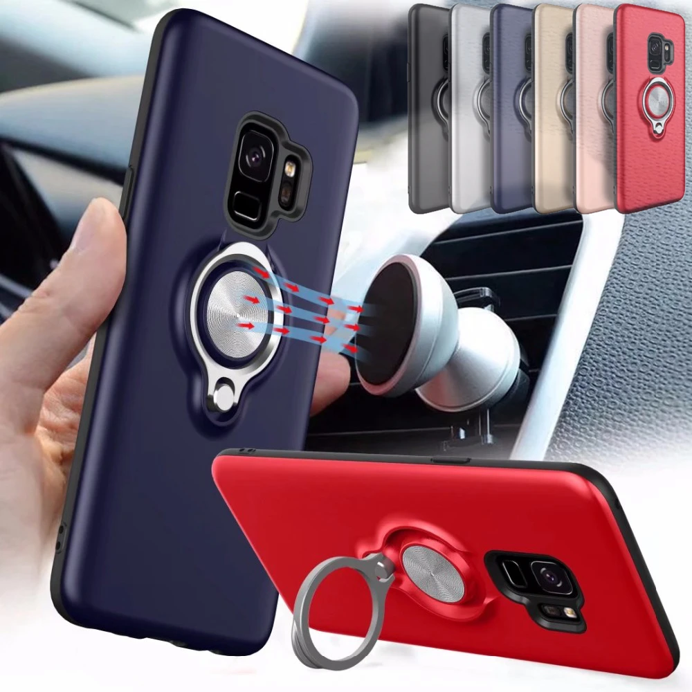 Чехол для samsung Galaxy S9 PLUS, автомобильный держатель, подставка, магнит, всасывающий палец, кольцо, крышка для S7 EDGE, A8, S8, S10 PLUS, S10E, NOTE 9, 8