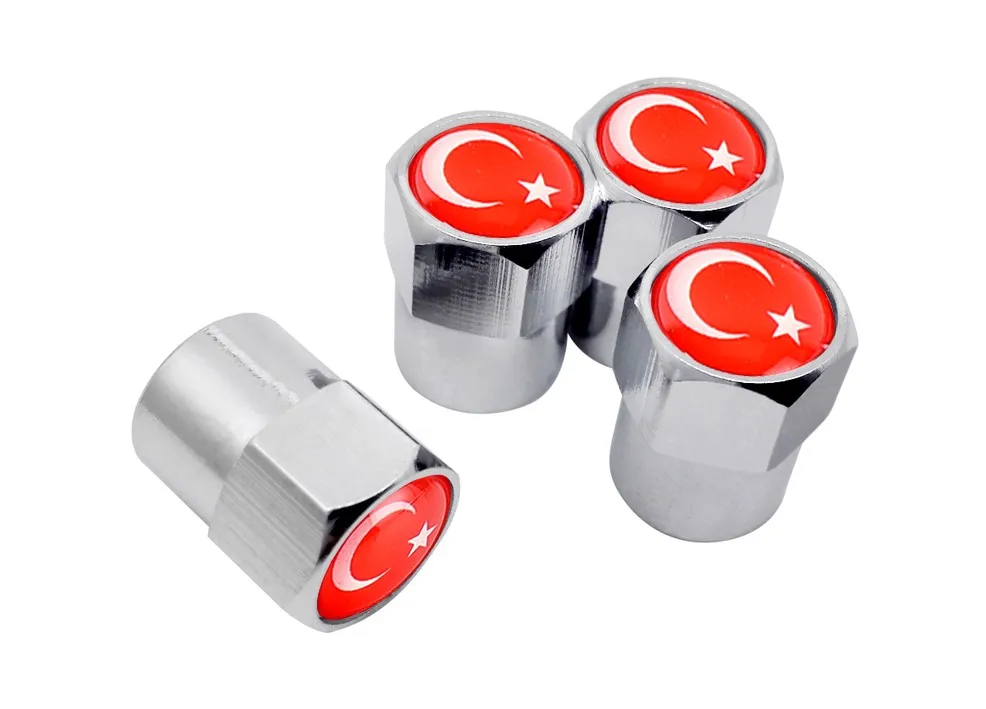 Silver Turkey Авто украшения воздушный клапан крышка s Испанский флаг логотип для Volkswagen hyundai Opel, Peugeot Ford Toyota Volvo Seat Renault колпачок колеса - Цвет: Silver Turkey