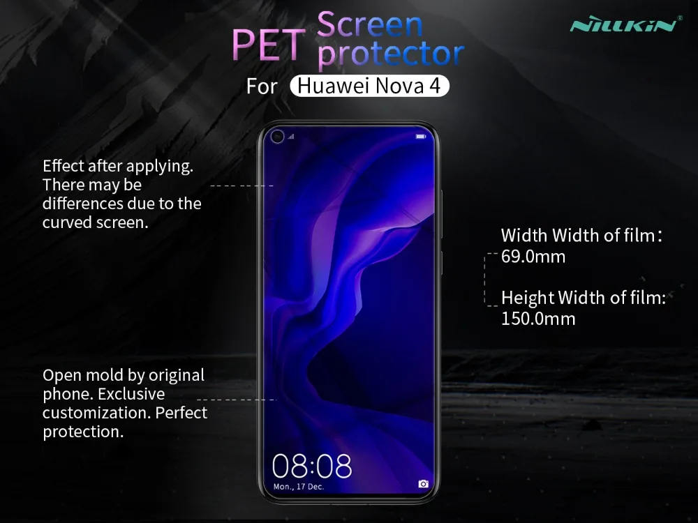 2 шт./лот Huawei Nova 4 защитная пленка для экрана NILLKIN матовая или суперпрозрачная