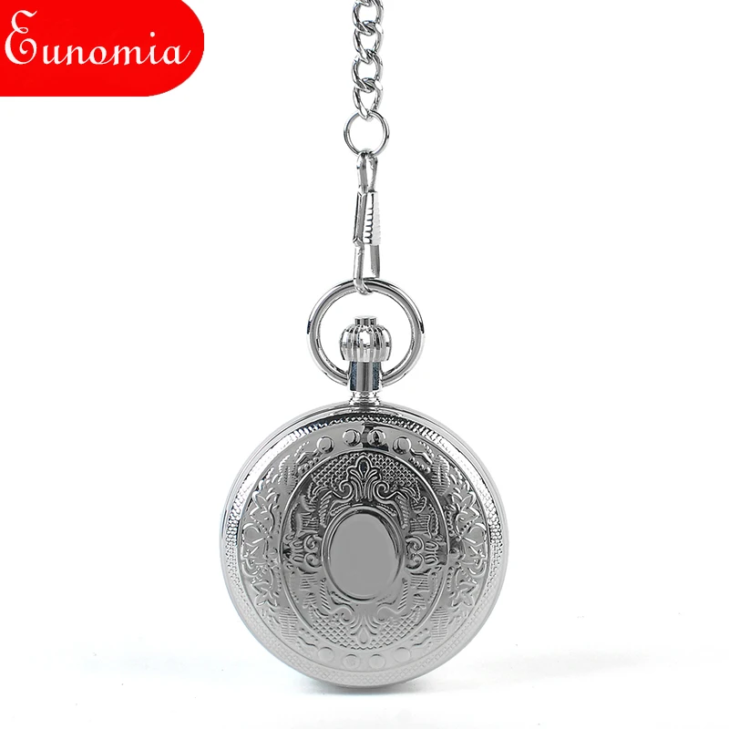 Серебряный Для мужчин механические карманные часы с брелок Цепочки и ожерелья