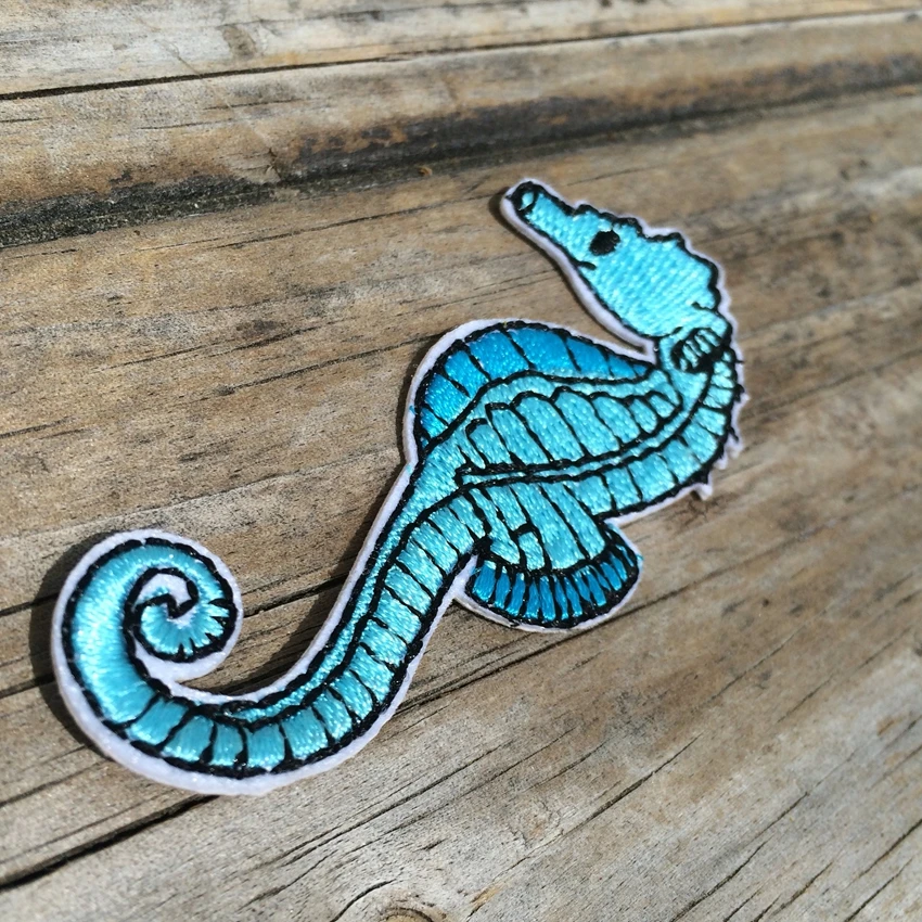Seahorse заплатки в виде животных для одежды утюжок вышивки пришивная симпатичная
