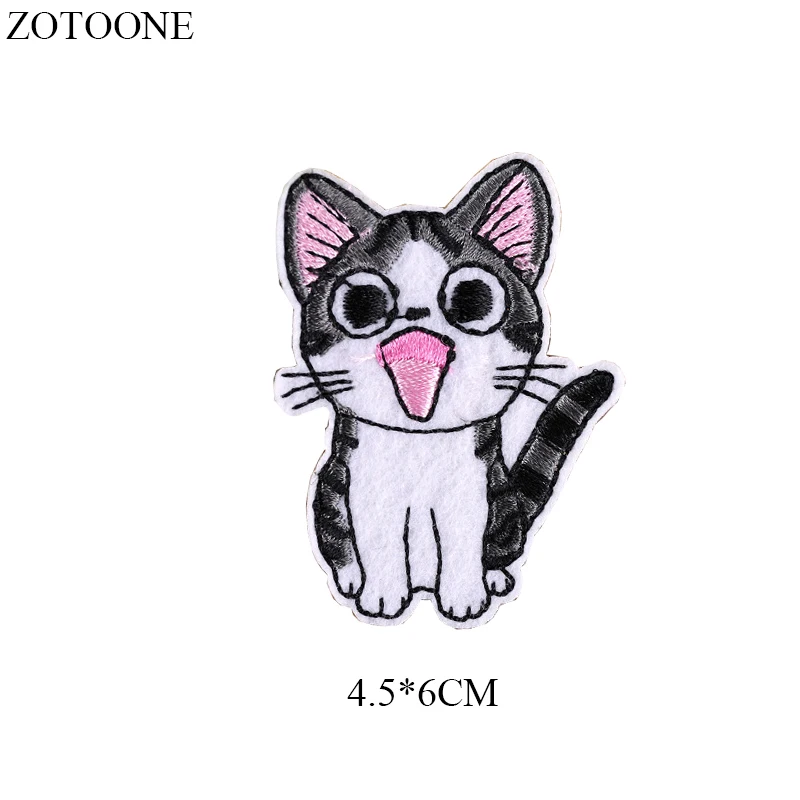 ZOTOONE гладить на Кот патч наклейки джинсы с вышивкой и аппликацией Животных Патчи