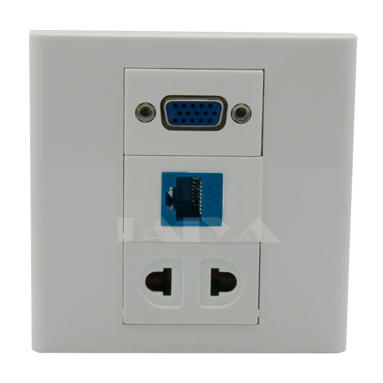 VGA (винтовой разъем) + RJ45 Поддержка настенной пластины питания сделай сам|wall plate|power