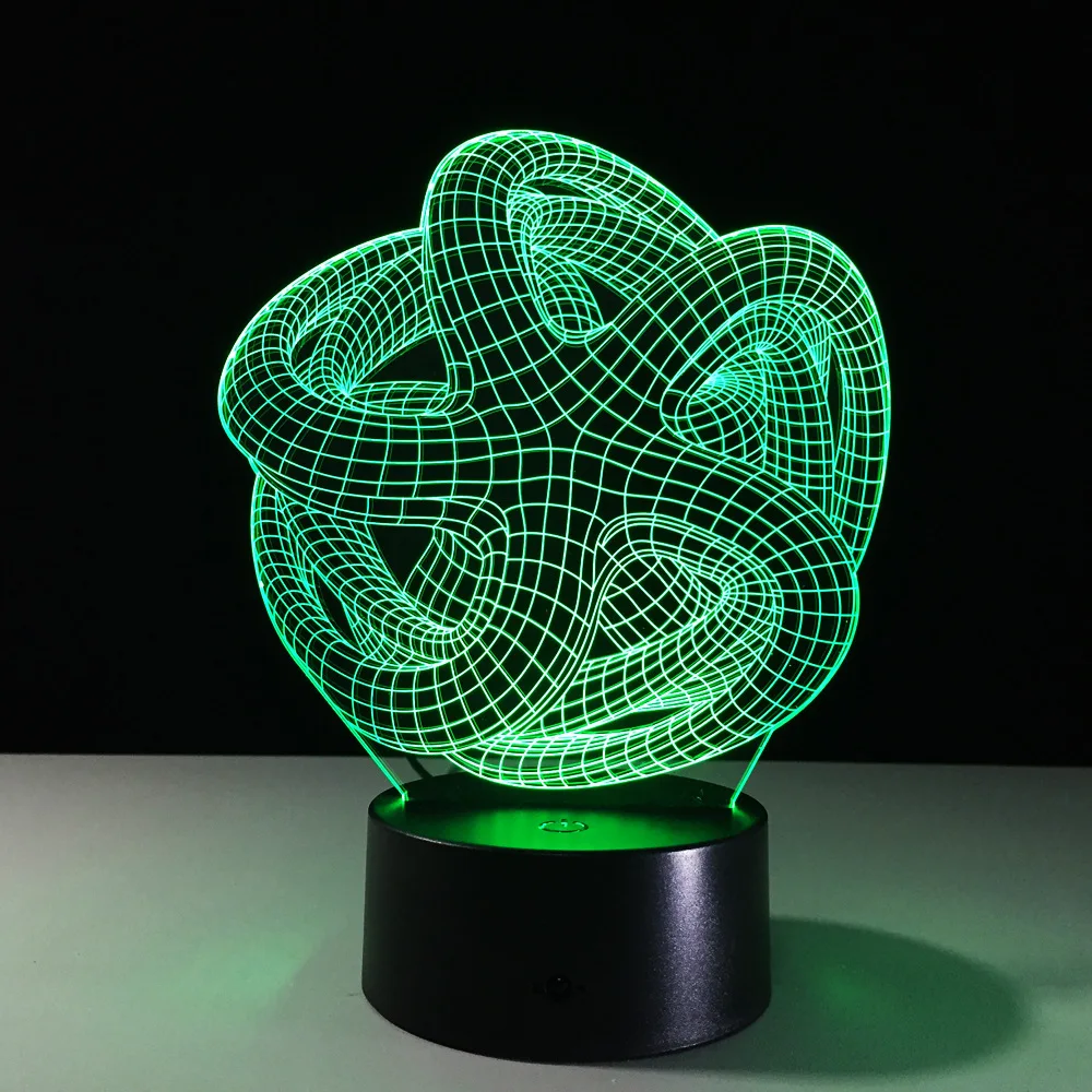Abstraction 3D Night Light RGB Changeable Mood Lamp LED DC 5V USB Decorative Table Special Art Home Office Party Deco | Лампы и