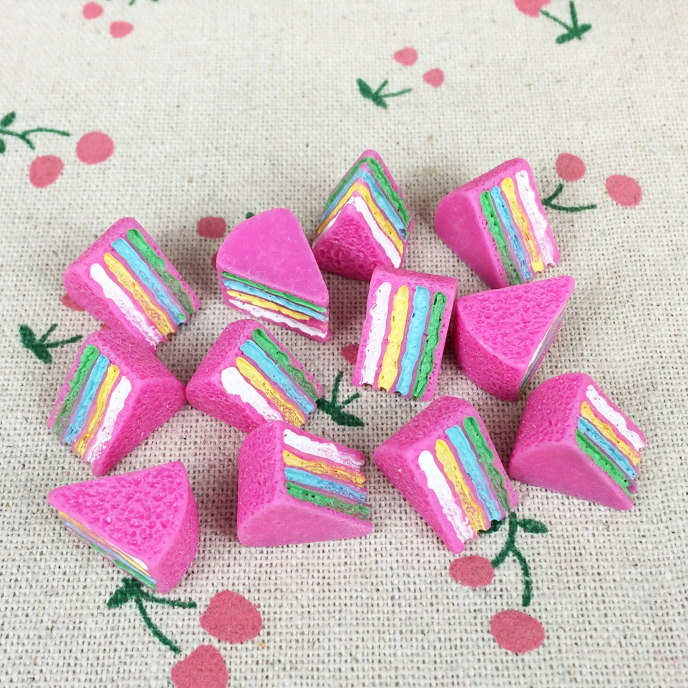 

10Pieces Flat Back Cabochon Kawaii Miniature Food Cake DIY Flatback Embellishment Accessories Scrapbooking Decoration:13*15mm
