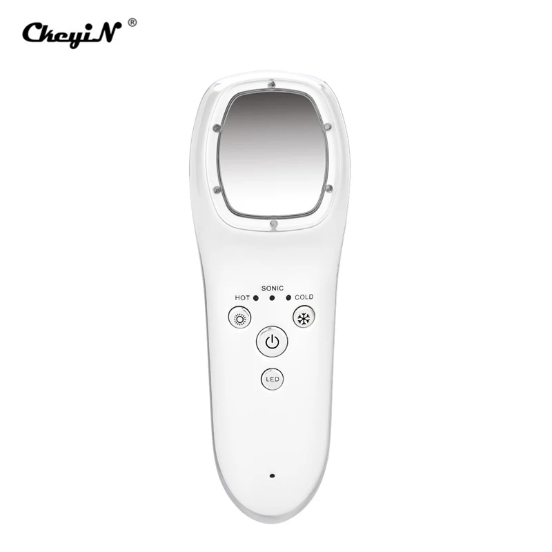 

Ultrasonic LED Beauty Machine Hot Cold Massage Facial Massage Face Lift Skin Care Vibrate Acupuncture Apparatus Wrinkle Remover