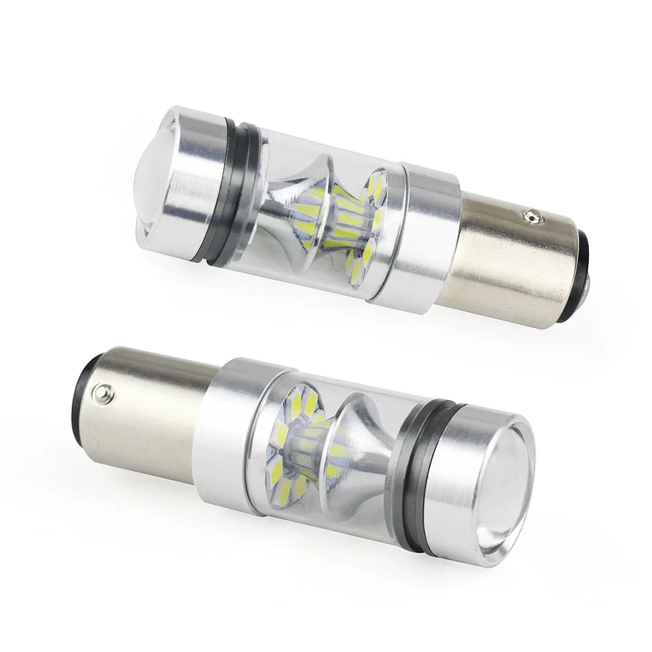 2 шт. 1157 BA15D 100 Вт 20 SMD 3030 3528 светодиодный лампы Фары заднего хода автомобиля для фар
