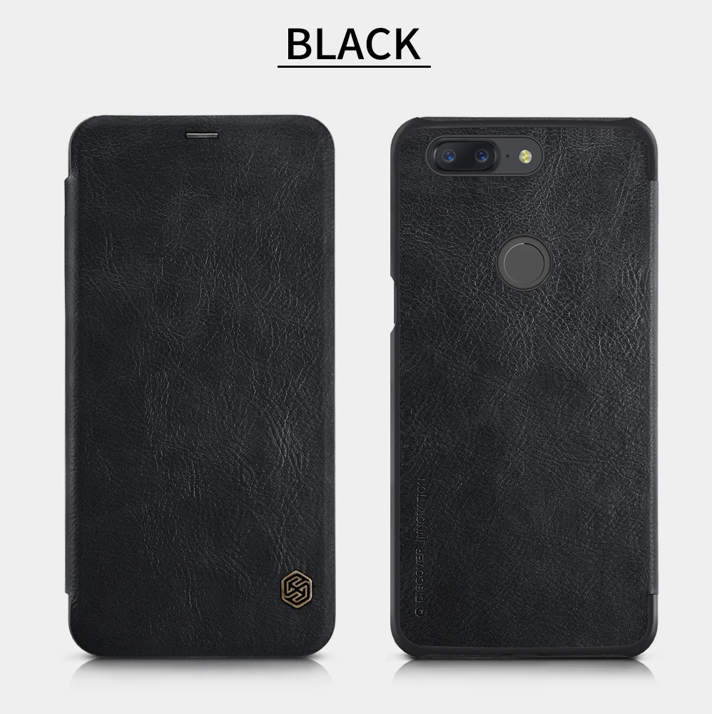 Винтажный чехол книжка из искусственной кожи для OnePlus 5T Nillkin Qin пластиковый