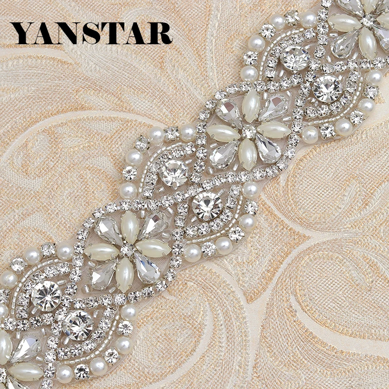 YANSTAR 4 5 см * 1 ярд стразы отделка для свадебного пояса розовое золото Кристалл