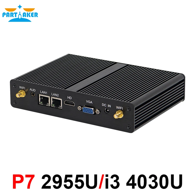 Самый дешевый Intel Core i3 4030U Celeron 2955U Мини ПК Windows 7 Barebone компьютер DDR3L 4K HTPC minipc HDMI VGA Dual Lan