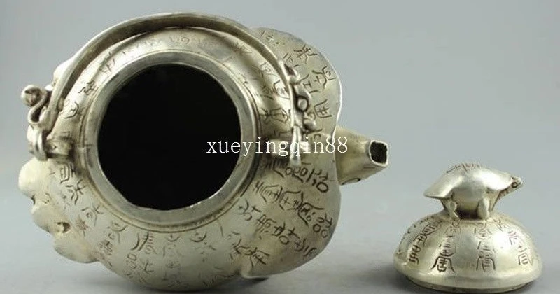 China Feng shui Silver tortoise animal Turtle teapot Wine Tea Pot Flagon Statue | Дом и сад