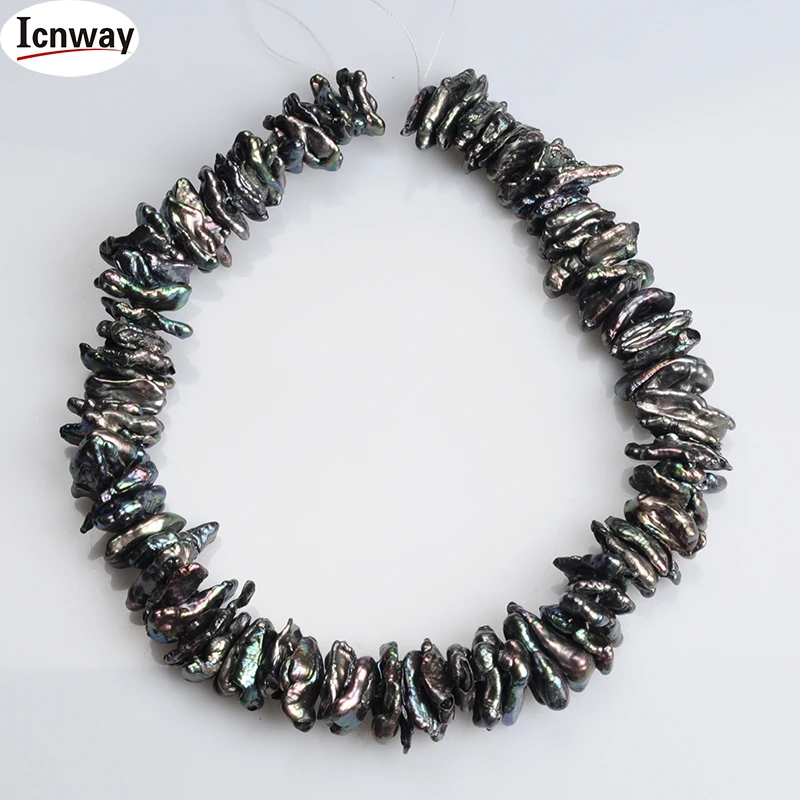 Natural AA reborn keshi black Freshwater Pearl 18mm 15inches DIY necklace bracelet earring FreeShipping Wholesale | Украшения и