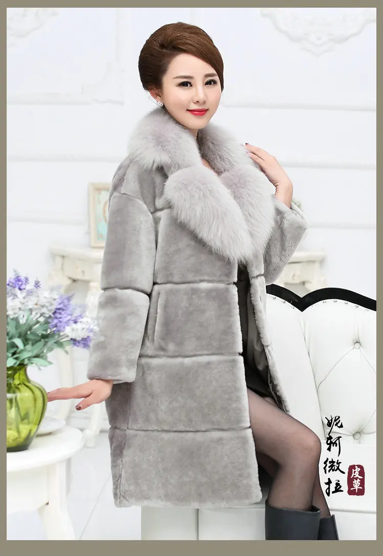 Зимнее специальное оформление Новое кашемировое женское меховое пальто длинное