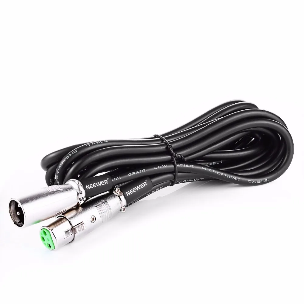 Neewer 6 М Универсальный 3 контактный XLR штекер к гнездовой микрофонный кабель для