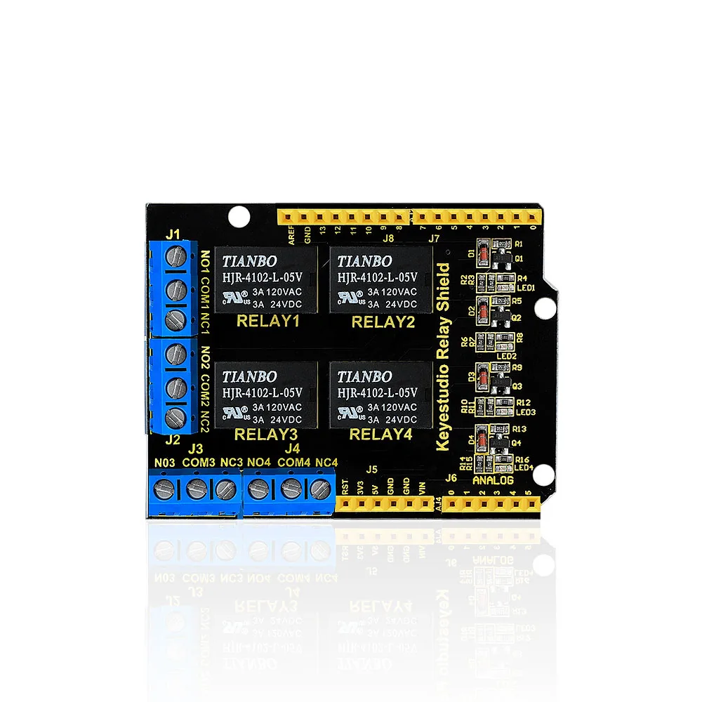 Keyestudio 4 канала 5V релейный щит модуль для Arduino UNO R3