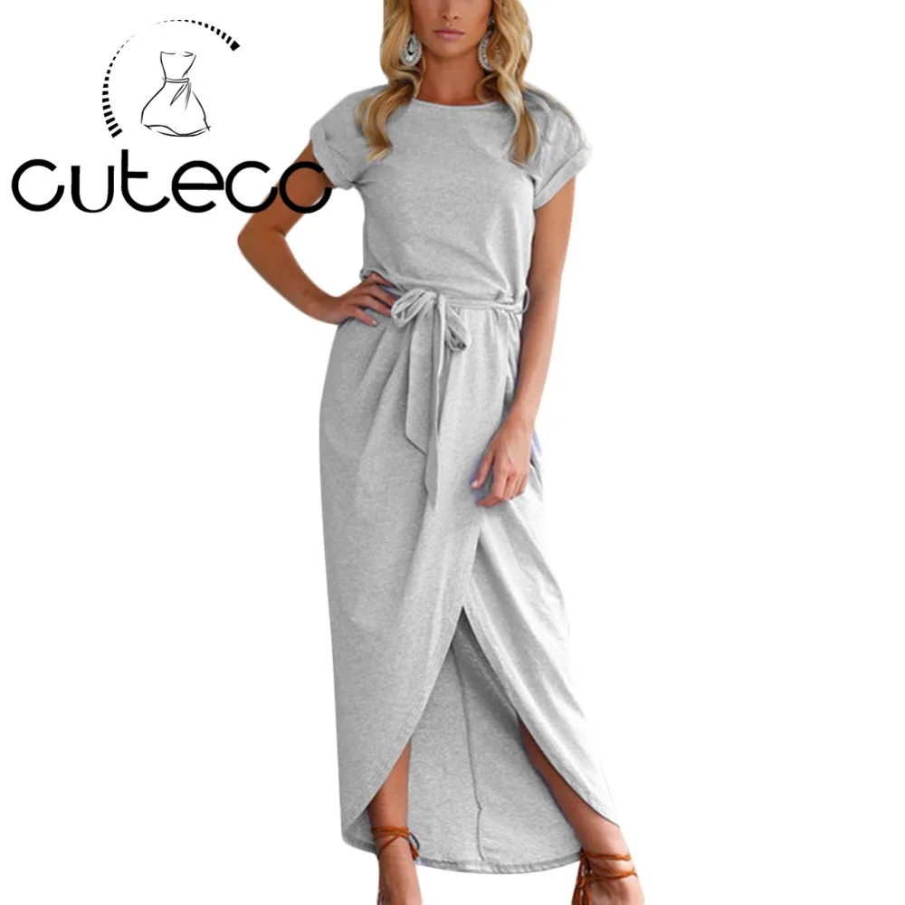 Летний Стиль повседневные свободные однотонные женские платья с короткими