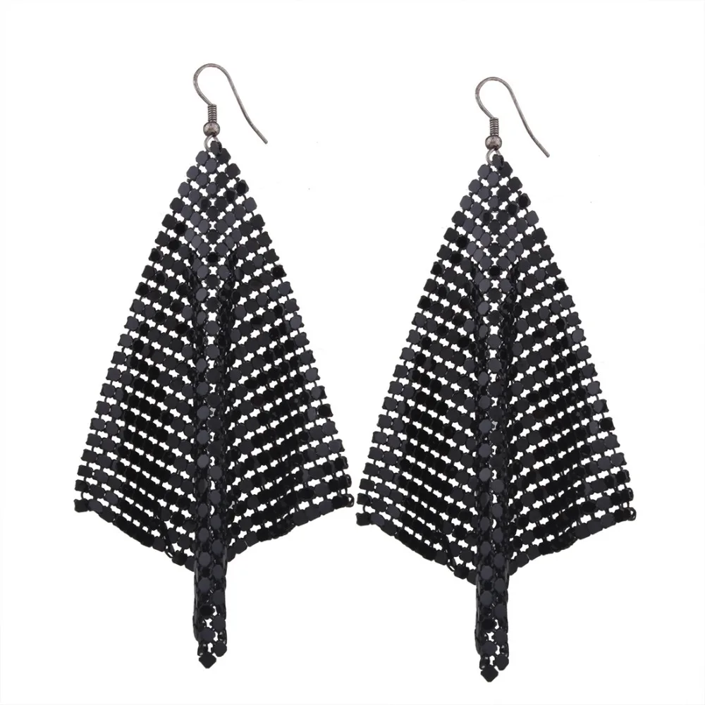 Модные металлические серьги в стиле панк блестящие капельки из алюминиевого