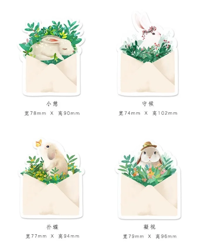 1 Climemo кролик Kawaii Note, милые Липкие заметки планировщик наклейки блокнот для пасхи школьника - Цвет: 1