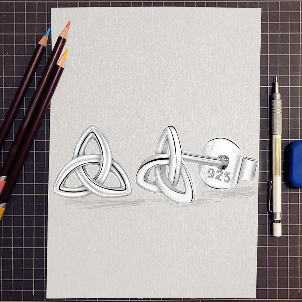 Серебряные серьги EUDORA с настоящим 925 пробы, серьги-гвоздики в виде Троицы, модные серьги-гвоздики в виде треугольника для девочек, подарок для женщин, CYE69