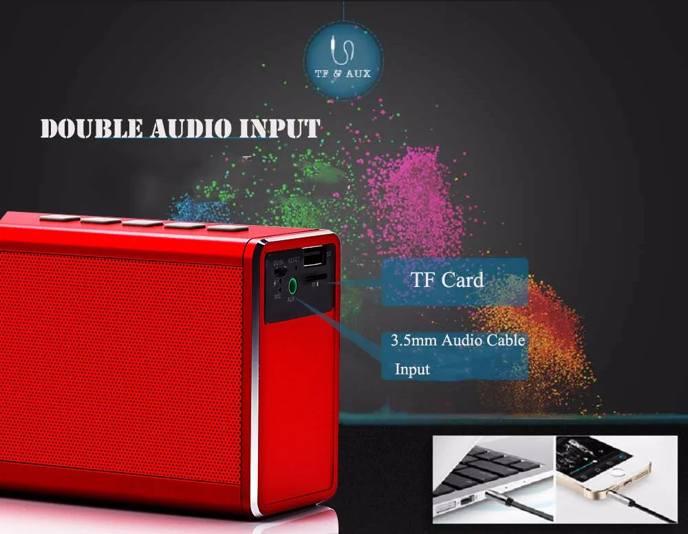 S5 Bluetooth динамик FM радио внешний аккумулятор 20 Вт портативный мини компьютерный динамик беспроводной громкий динамик 4000 мАч Внешний аккумулятор для телефона