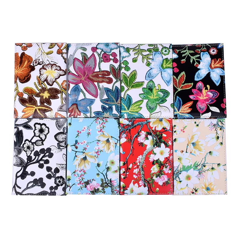 Flower Travel Passport Holder Protector Cover PU Leather Card Credit Covers Case Wallet for Russian American France Netherland