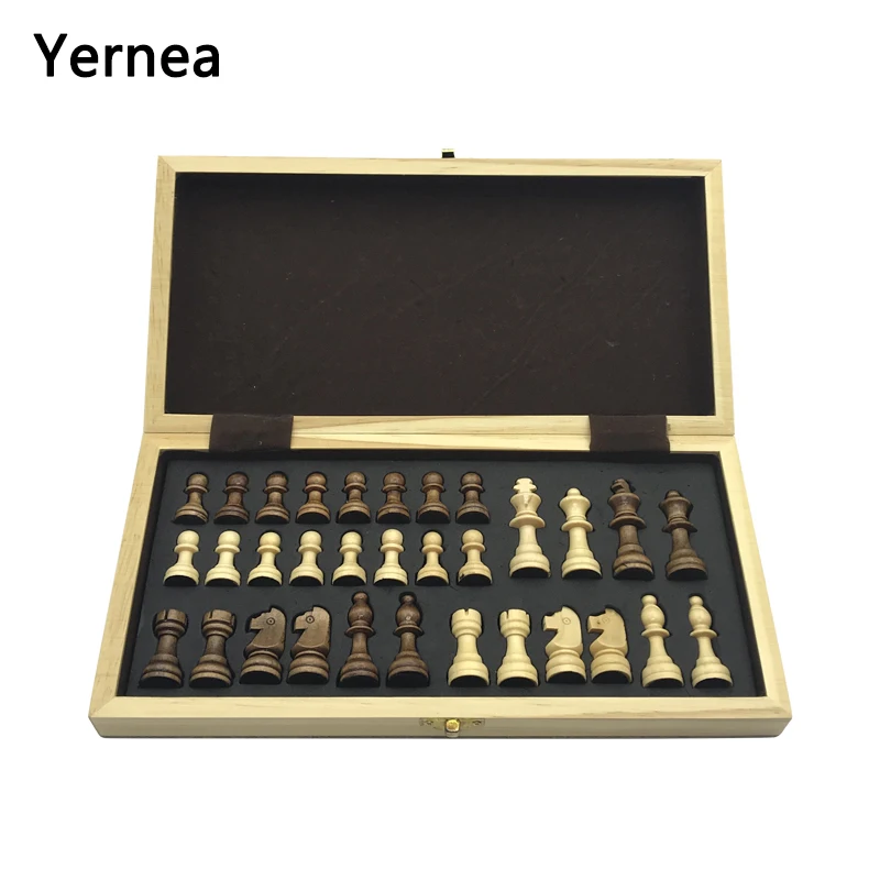 Yernea Magnetic Chess Set Wooden Wooden Checker Board Solid Wood Pieces Folding Chess Board High-end Puzzle Chess Game
