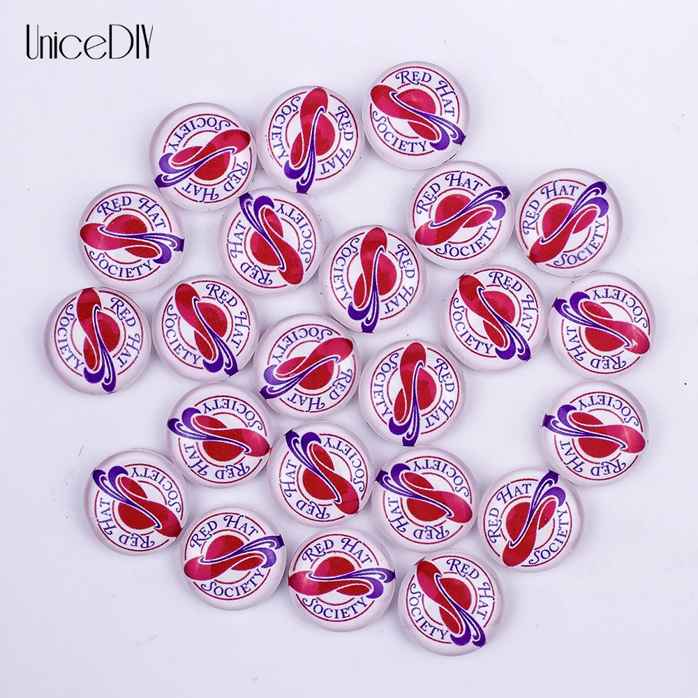 AD1301222 10/16/18mm Glass Cabochon Hot Sale DIY Findings Red Hat Symbol Design | Украшения и аксессуары