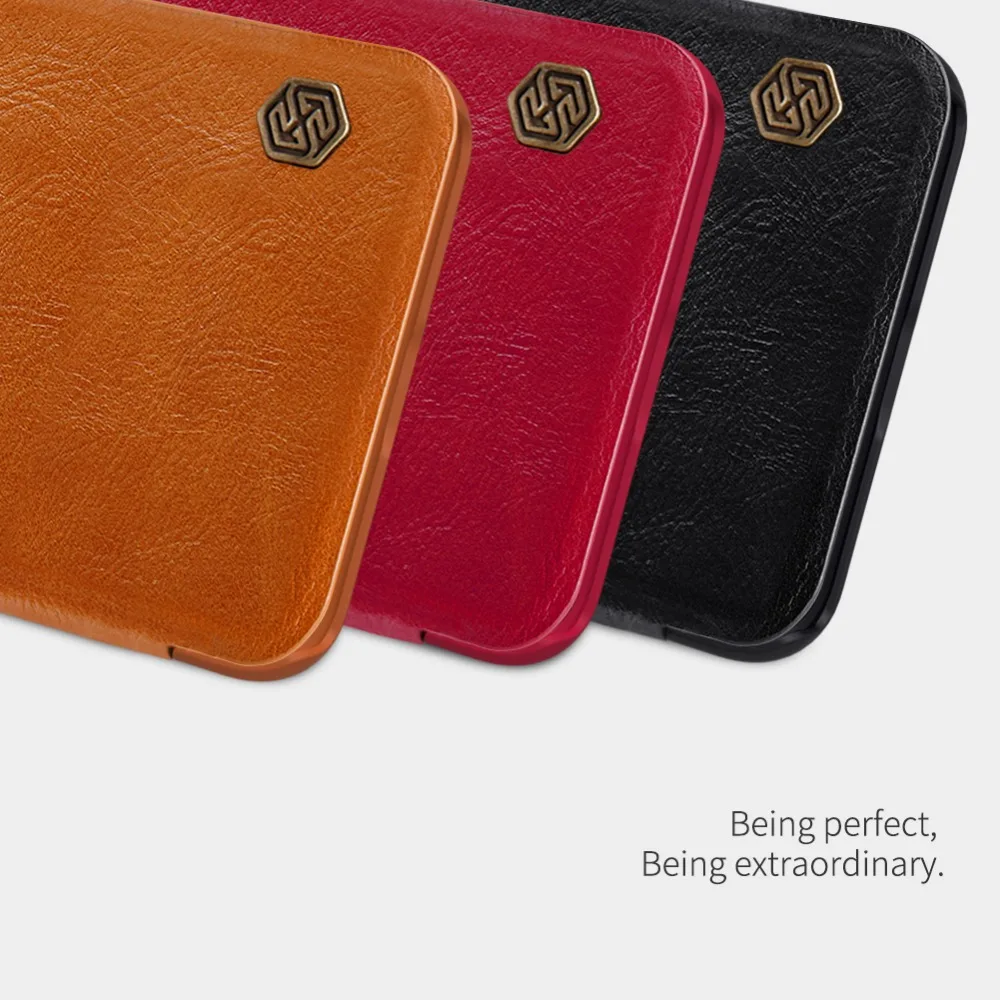 Для Xiaomi Mi 8 чехол оригинальный NILLKIN QIN Высокое качество lthr Флип кожаный для бампер |