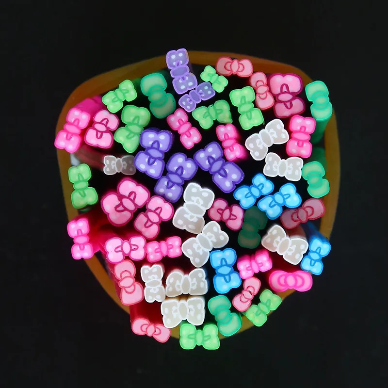 Наклейки для ногтей 50 шт. Мягкая Керамическая трость с бантом 3D украшения нейл