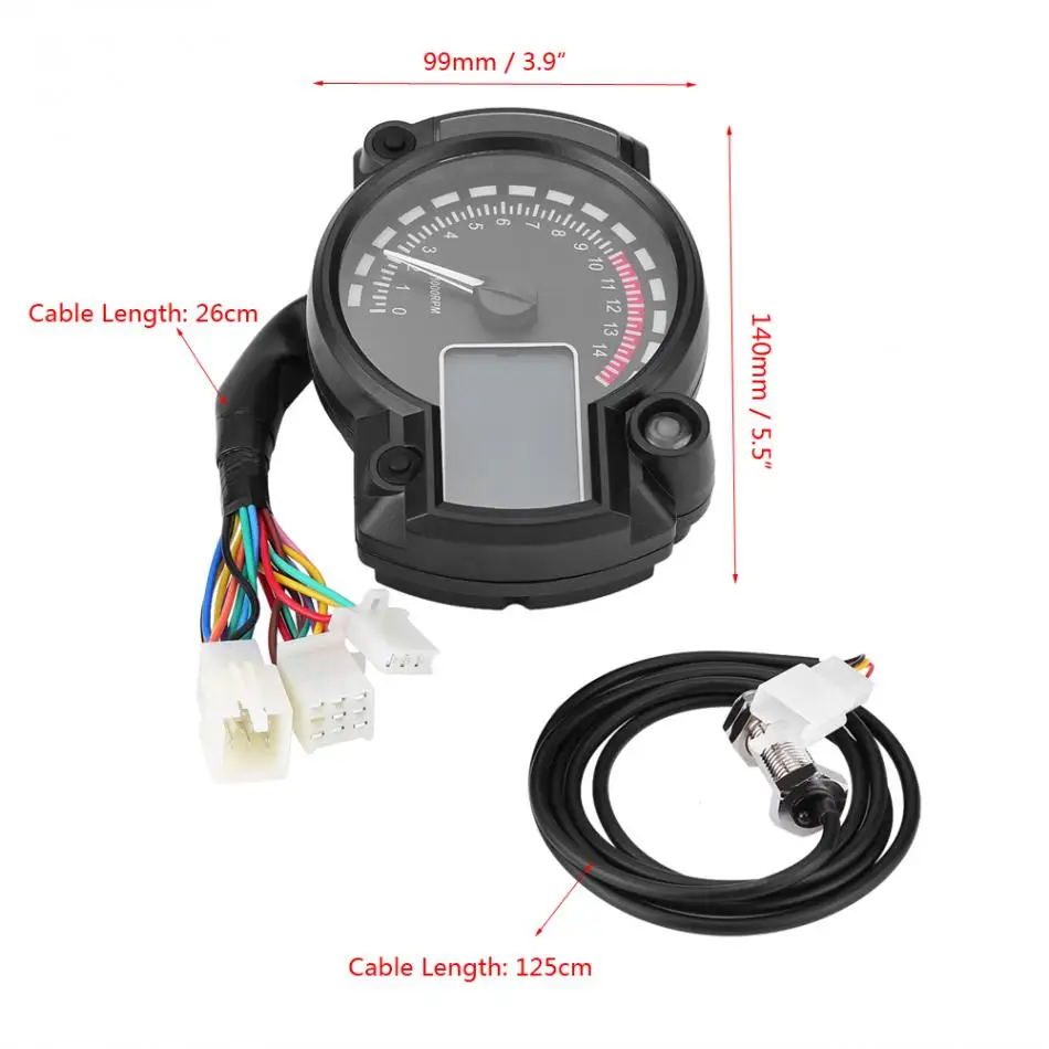 Универсальный мотоцикл цифровой цветной ЖК-спидометр одометр тахометр с