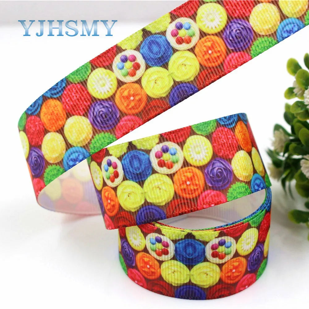 YJHSMY G-18419-1 10 yards 25 mm Cartoon Printed grosgrain ribbons DIY handmade Hair accessories Material wedding gift wrap | Дом и сад