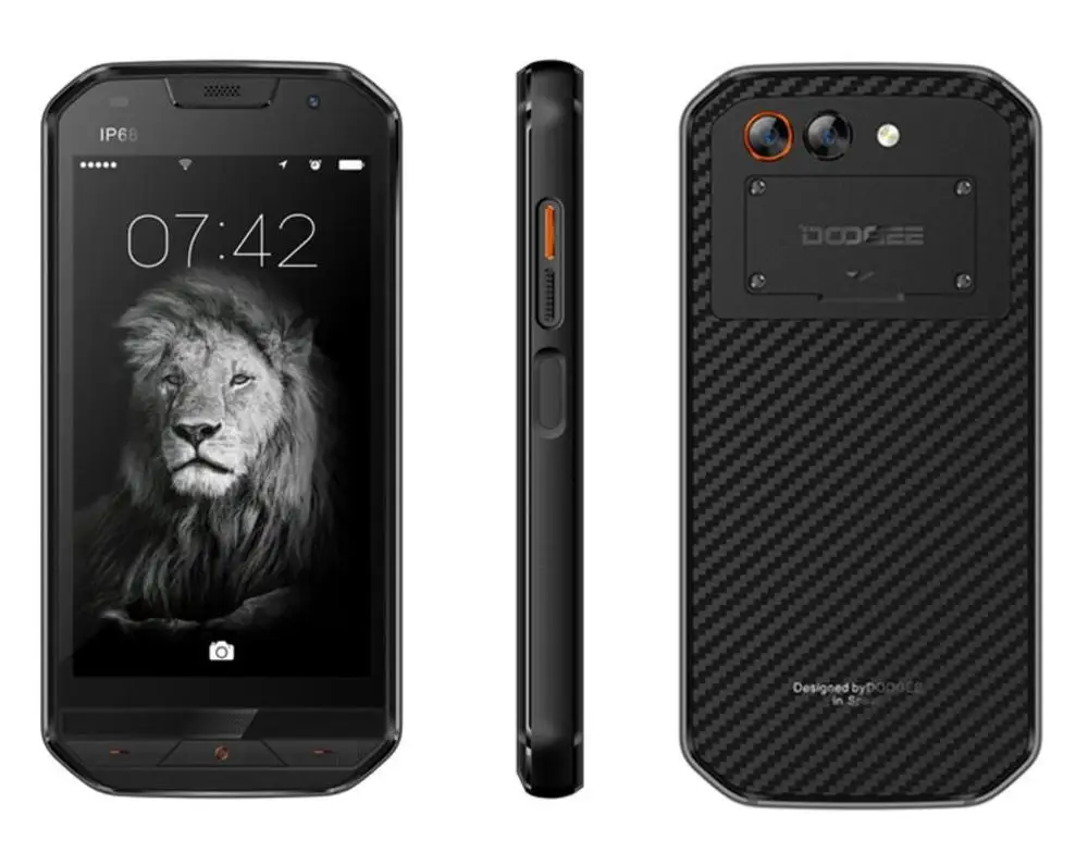 DOOGEE S30 IP68 Водонепроницаемая двойная задняя камера для смартфона 5580 мАч Быстрая зарядка 5," HD MTK6737 Android 7,0 2 ГБ+ 16 Гб 8 Мп отпечаток пальца - Цвет: black
