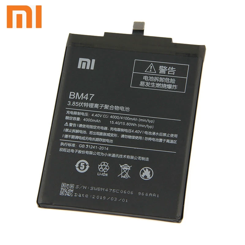 Xiao mi Xiaomi BM47 аккумулятор для телефона Xiao mi Redmi 3 3 S 3X Hong mi 4X Red mi 3 Pro Redrice 3 BM47 4000 mAh аккумулятор+ инструмент