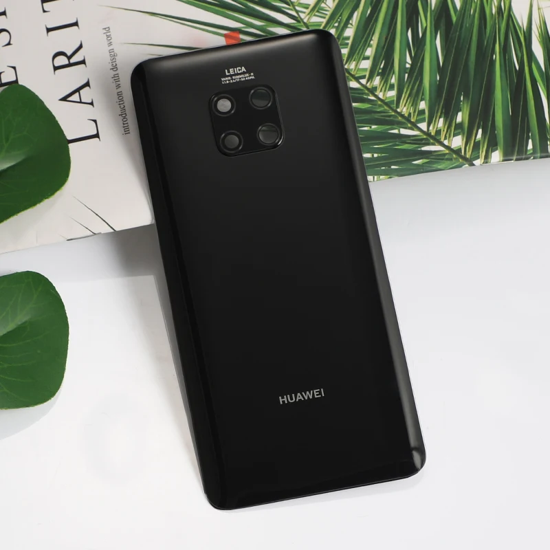 Black Mate 20Pro оригинальная задняя крышка для huawei mate 20 Pro Корпус стеклянная батарея смартфон дверь запасной чехол+ клей Carmera - Цвет: Black