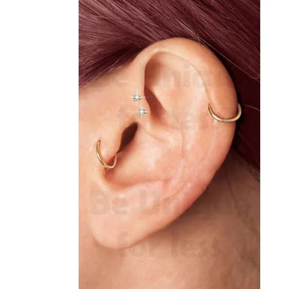 Ноздрю 925 стерлингового серебра Нос Хооп Кольца Клип На кольцо стад Тела