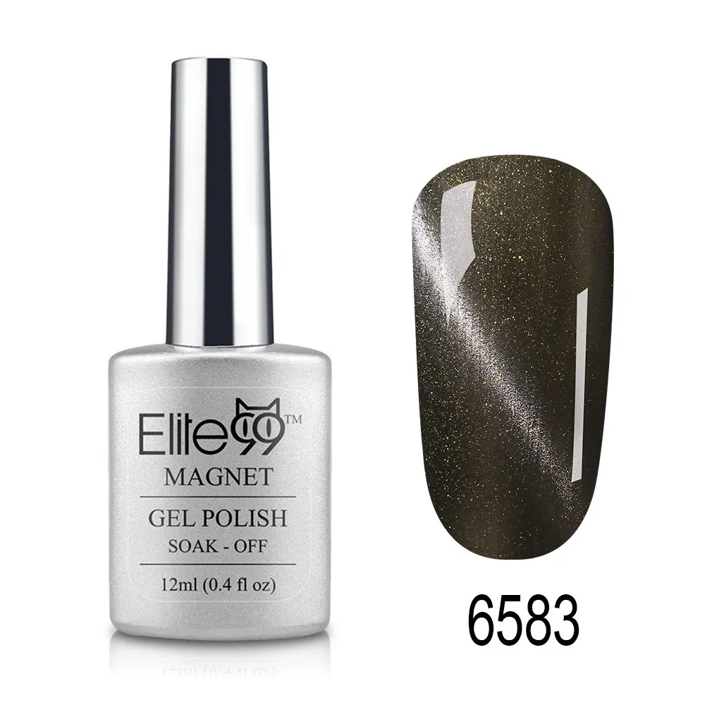 6583 Elite99 12ml Cat Eye Gel Nail Polish Soak Off Magnetic UV Gel Varnish Nail Art Manicure Gel Semi Permanent 3D Effect Gel Lacquer - Цвет: 6583