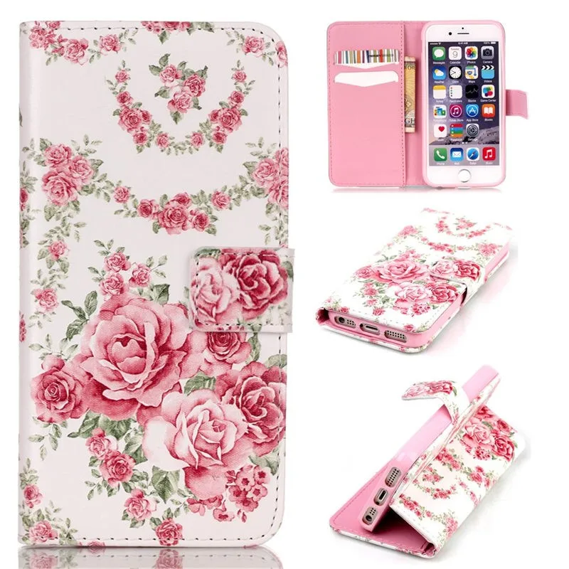 Кожаный чехол для телефона, женский кошелек, сумка для apple iPhone 5, 5S, SE, 6, 6s Plus, слот для карт, чехол-книжка, Магнитный Флип, Fundas, Бабочка, D10Z