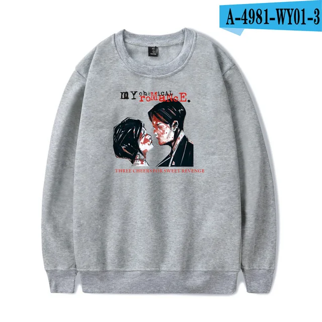gray My Chemical Romance толстовки для мужчин женщин черный парад панк эмо рок Толстовка свитер осень зима спортивный костюм топы негабаритных одежда - Цвет: gray
