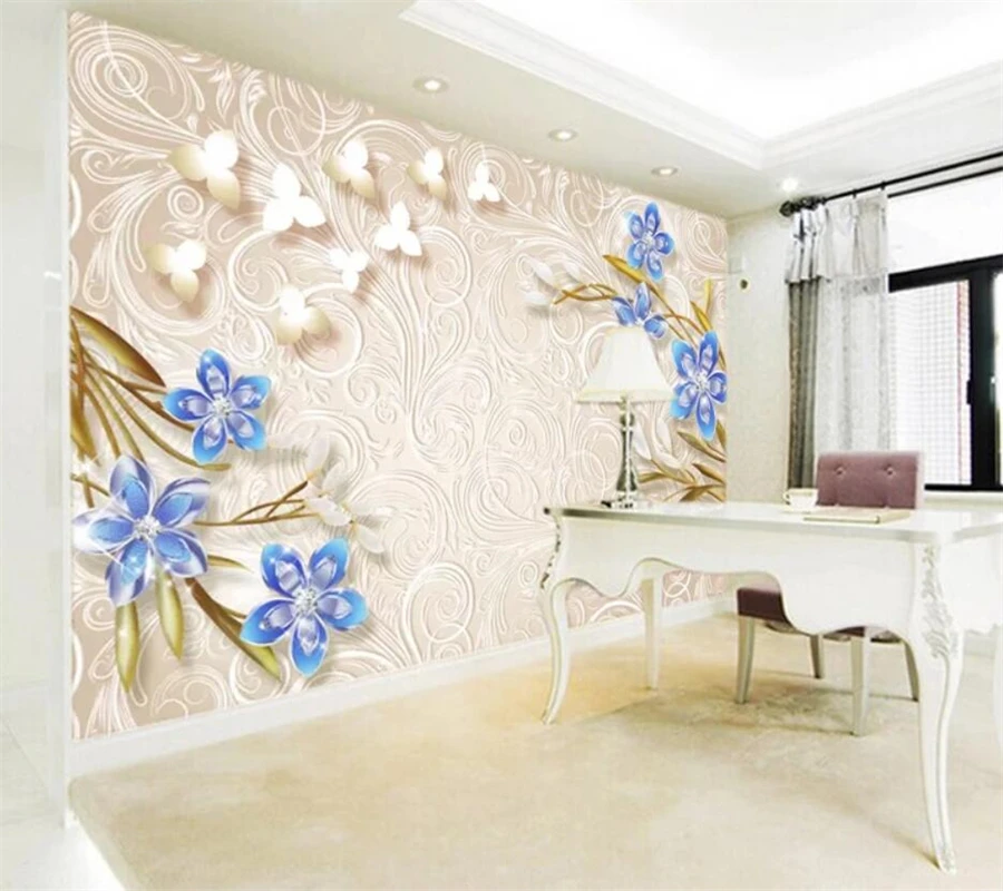 Custom wallpaper 3D murals European jewelry flower stereo background wall living room bedroom mural papers home decor | Обустройство