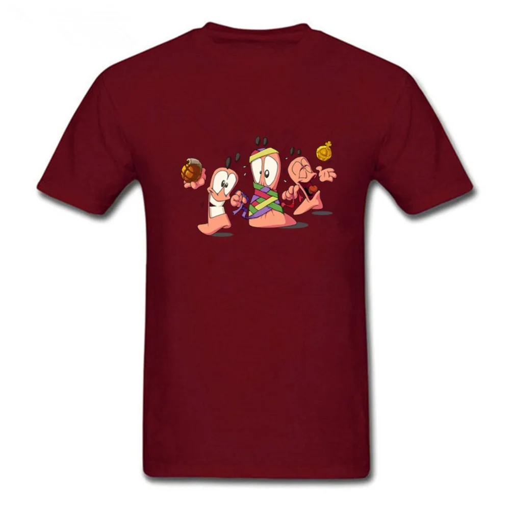 Игра Worms футболка 100% хлопковые футболки топы с короткими рукавами подарок