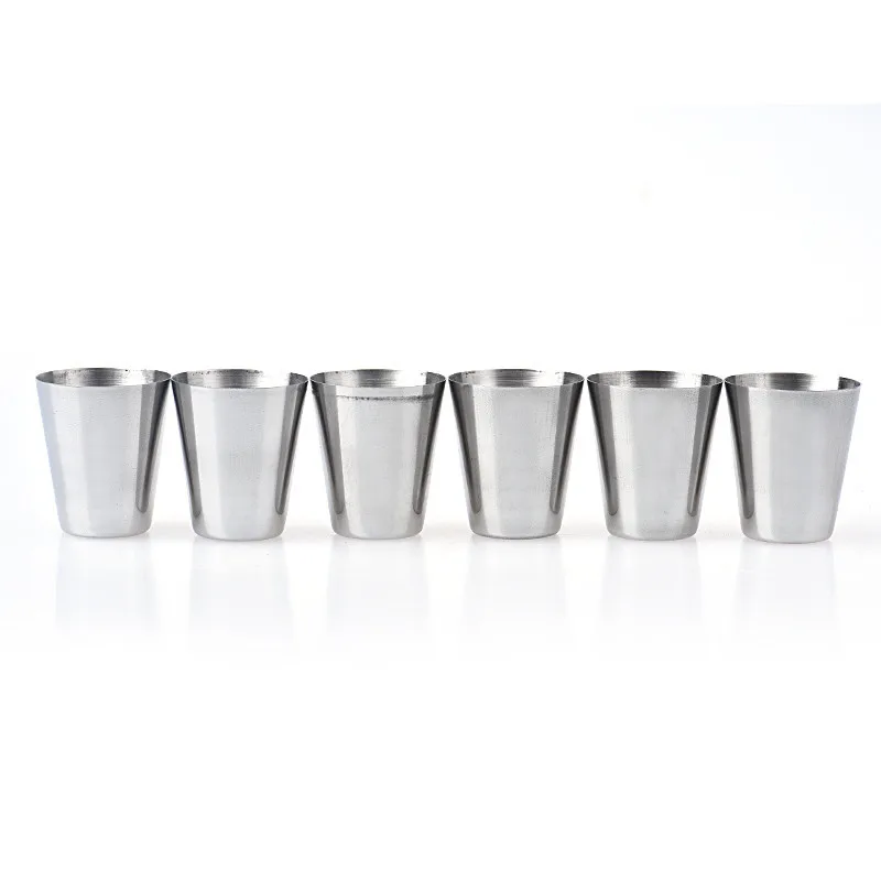 Набор качественных кружек для пива и кофе из нержавеющей стали 6 шт. 30 мл кемпинга